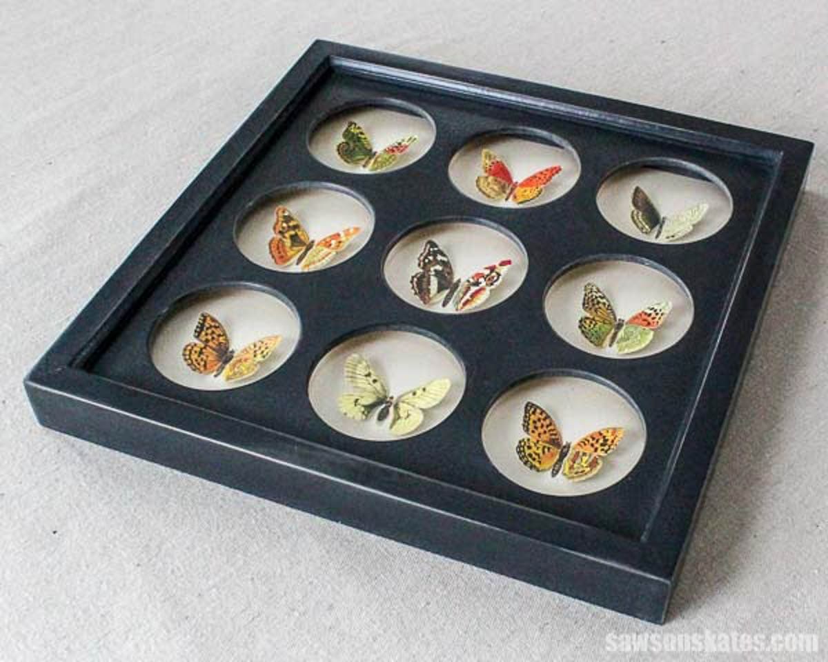 collage picture frame with nine round cutouts