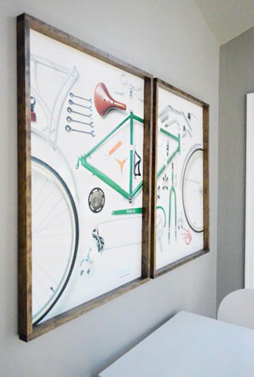 Easy wood frames with posters in them