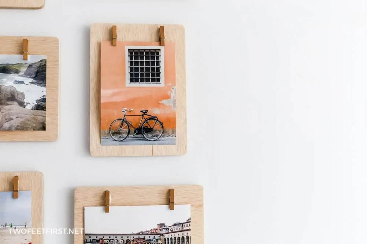 Clipboard frames using plywood and mini clothespins