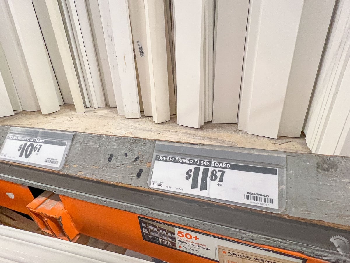 lumber labels in the store