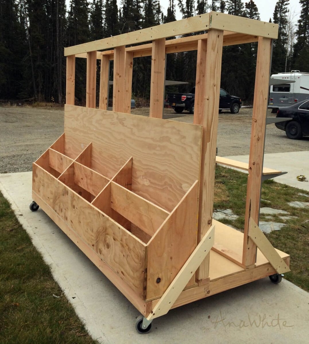DIY lumber storage rack for scrap wood and boards