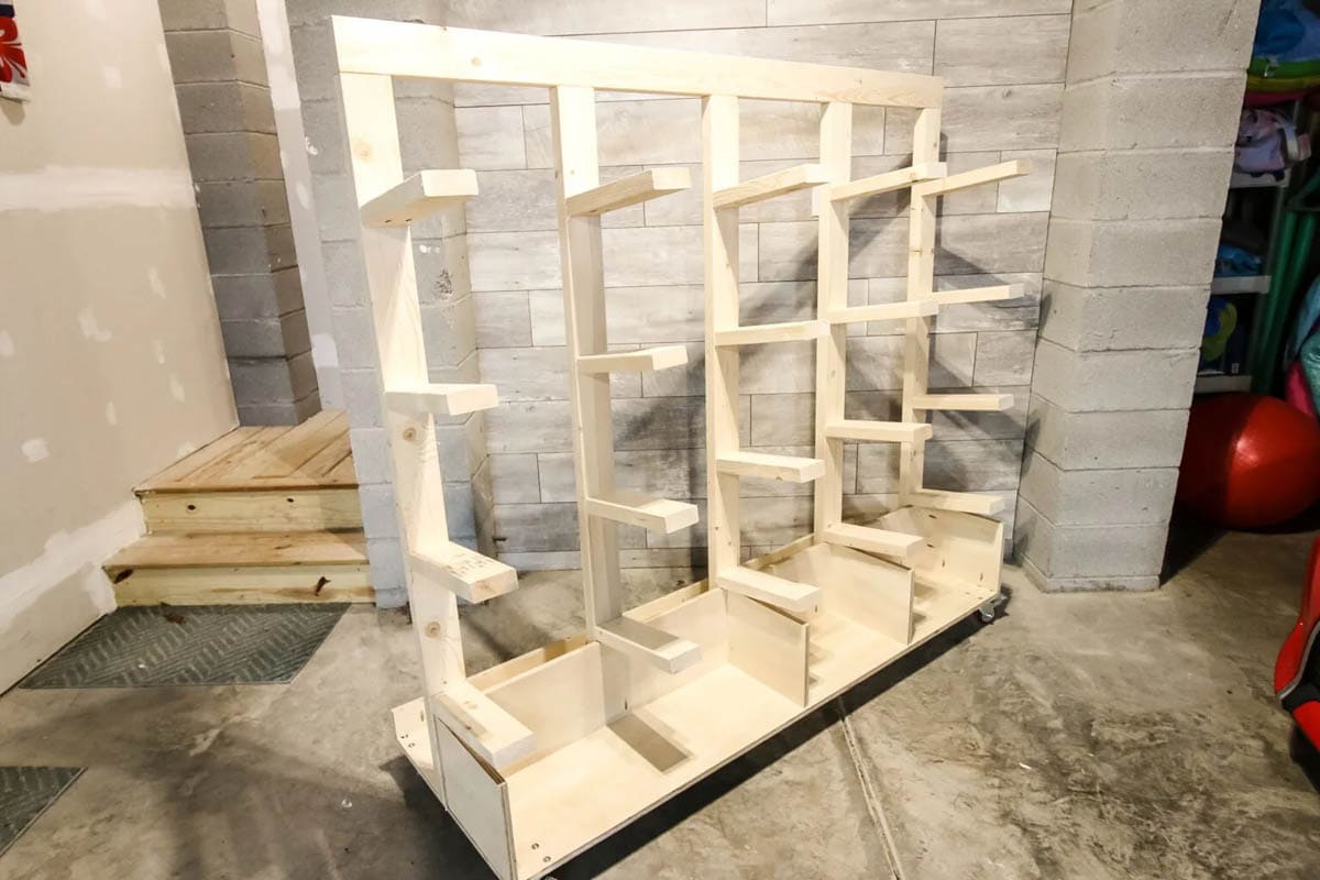 Lumber storage idea on wheels