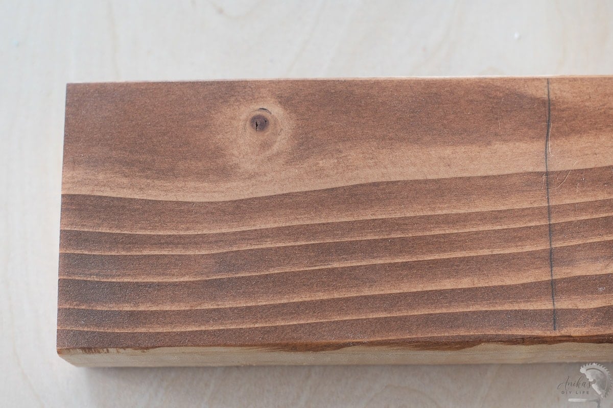 wood sanded to 220 grit and stained