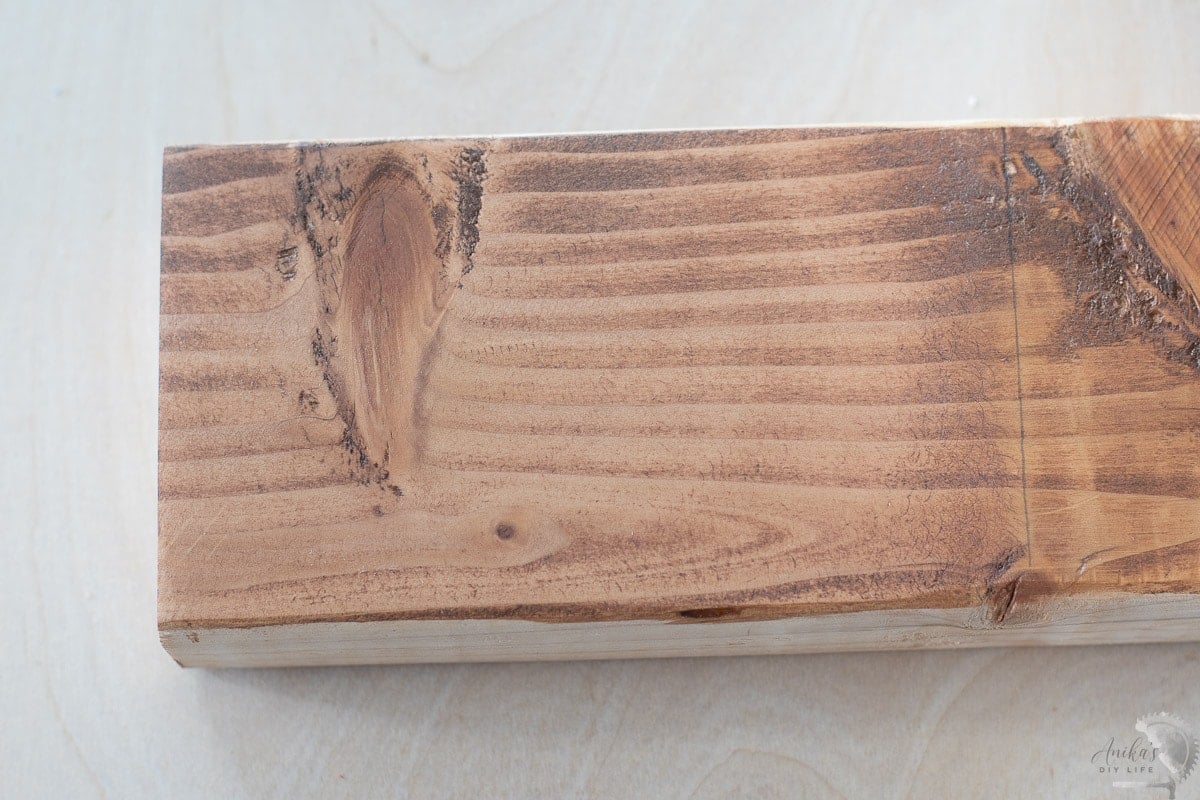 wood sanded by skipping sandpaper grits and stained