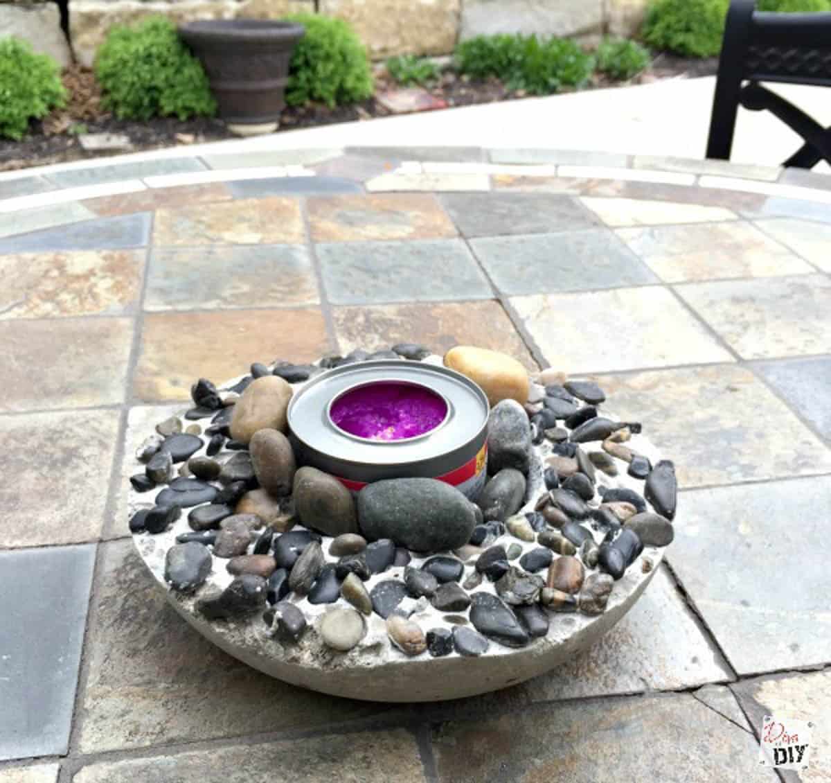 DIY fire pit bowl made from concrete
