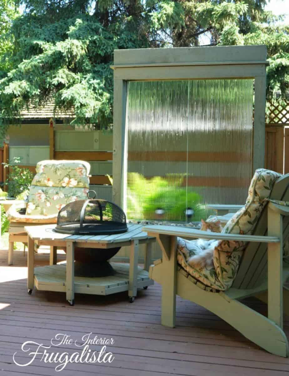 Table with built-in fire pit