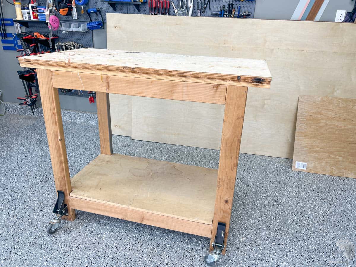 2x4 workbench in the workshop