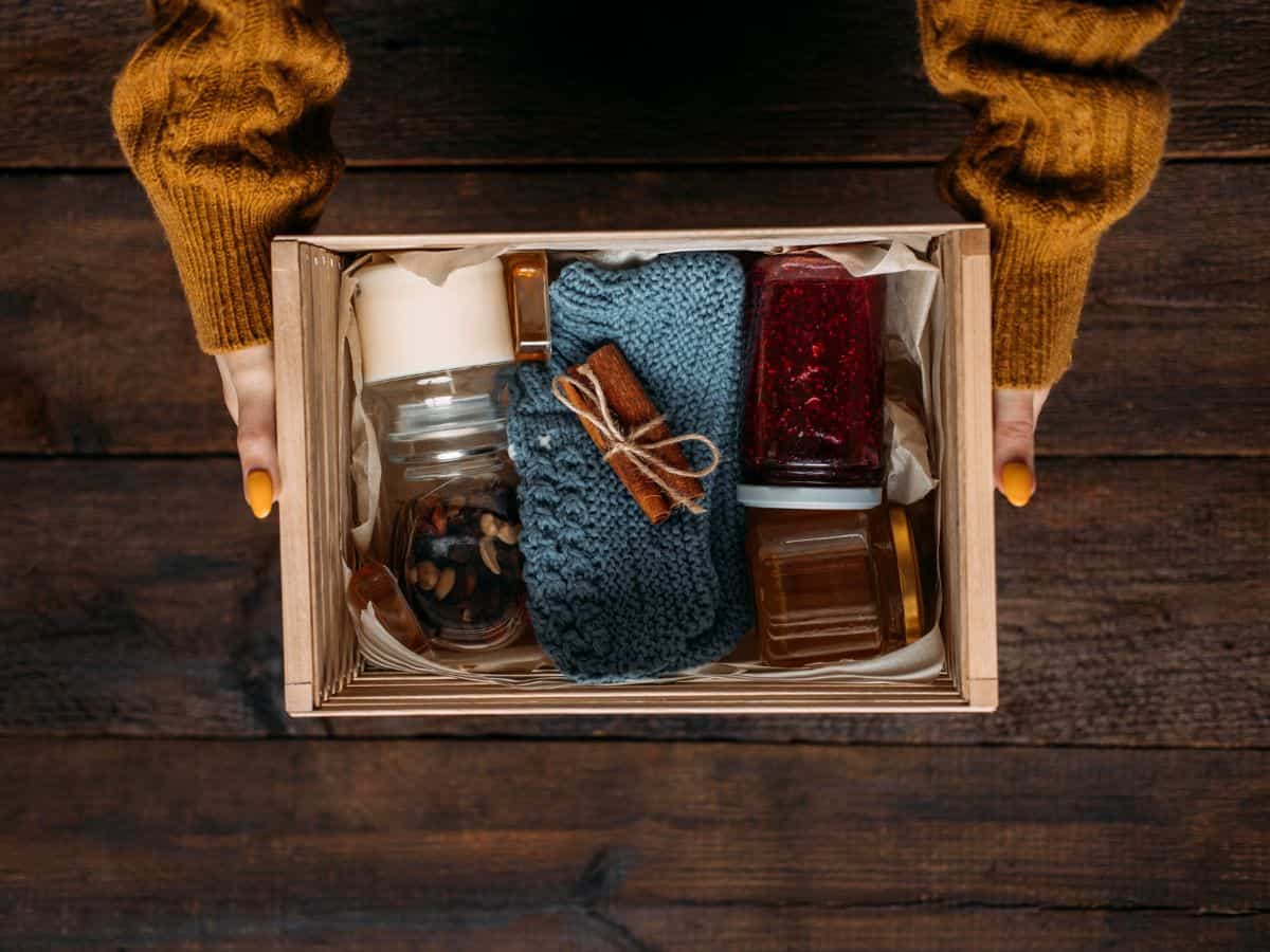 woman holding subscription box