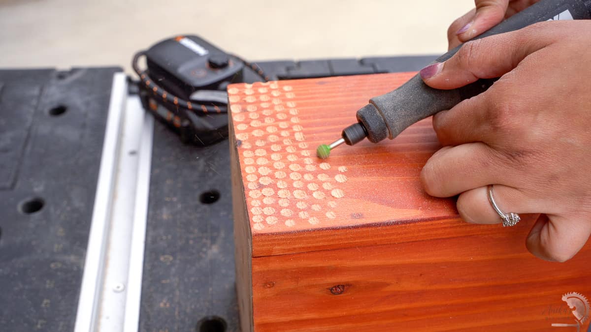 carving with a burr using a rotary tool or dermel