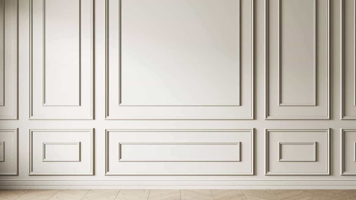 White picture frame molding in room