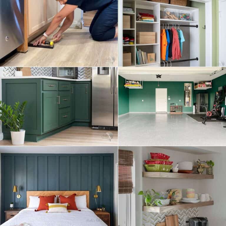 image collage of six DIY home projects that have a high impact