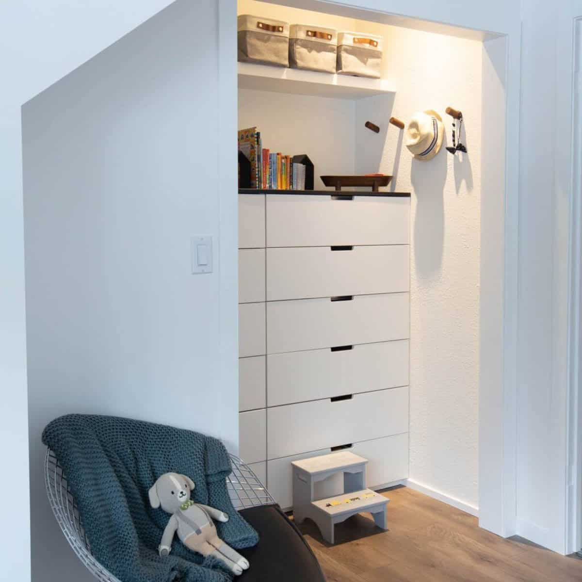 Ikea Nordli in a small closet