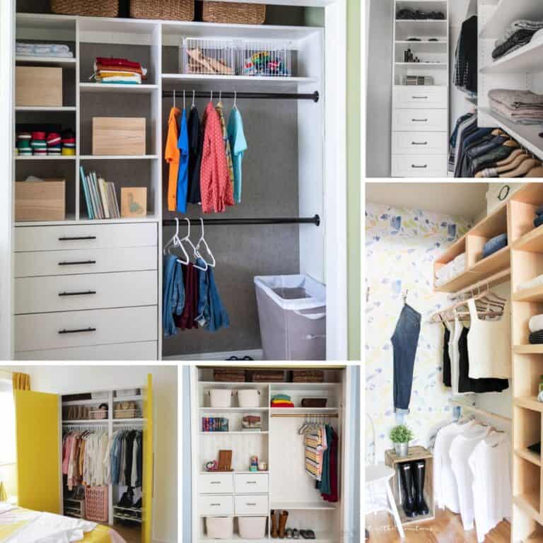image collage of five DIY Closet organziers