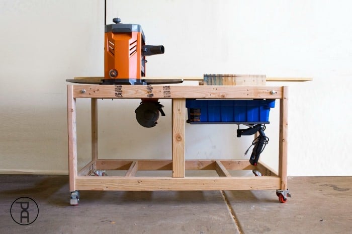 DIY workbench with flip top
