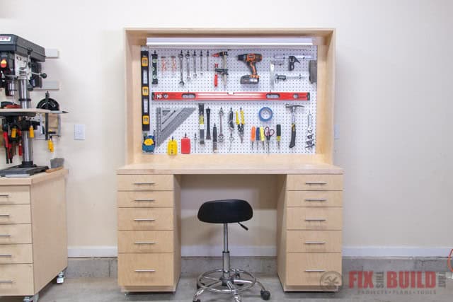 workbench desk with storage