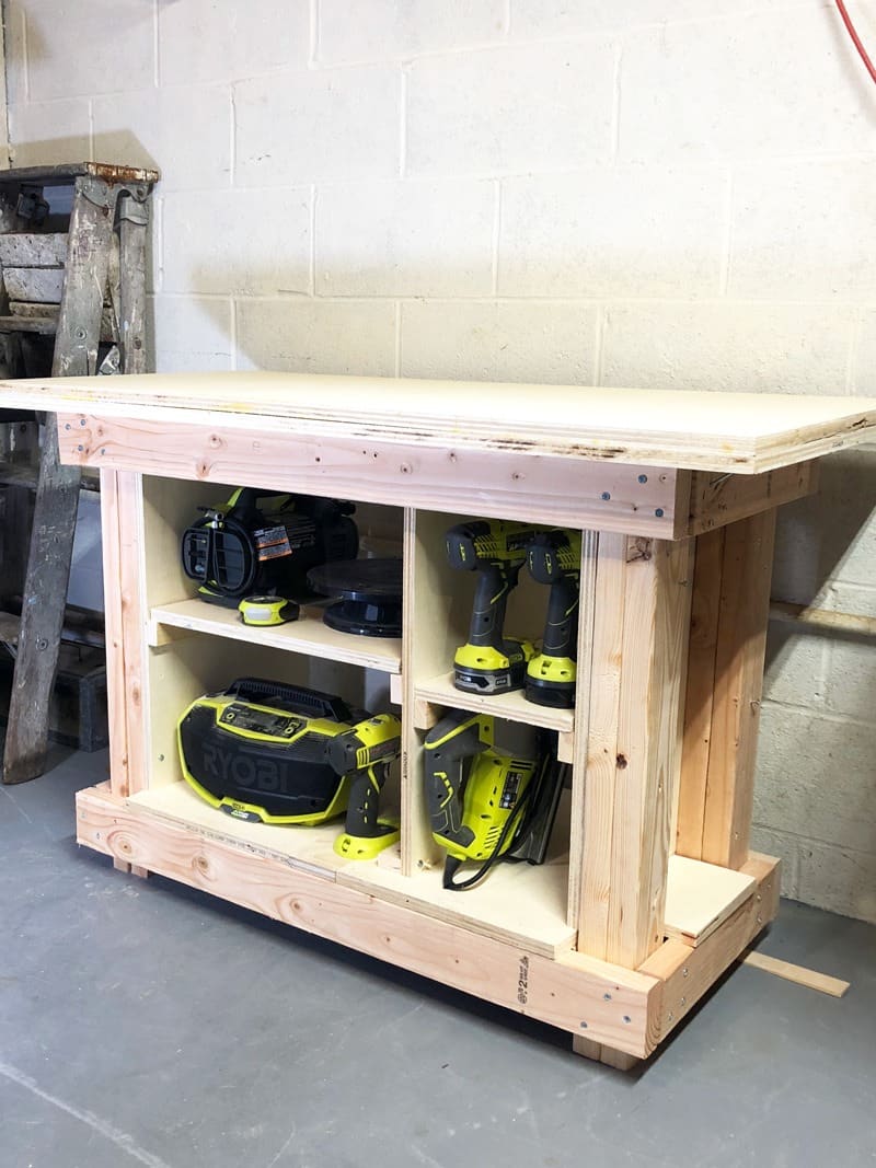 Portable workbench with storage