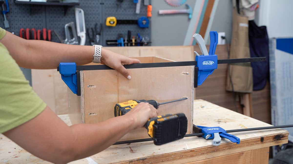 Building a drawer for the file cabinet using 1/2
