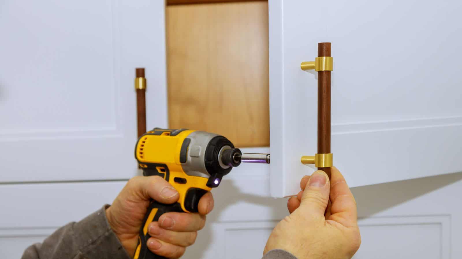 installing new cabinet handle