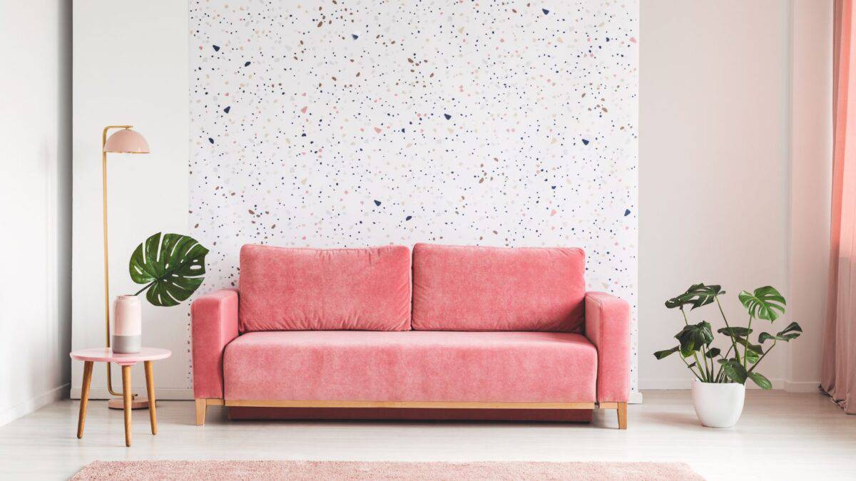 removable wallpaper in a living room