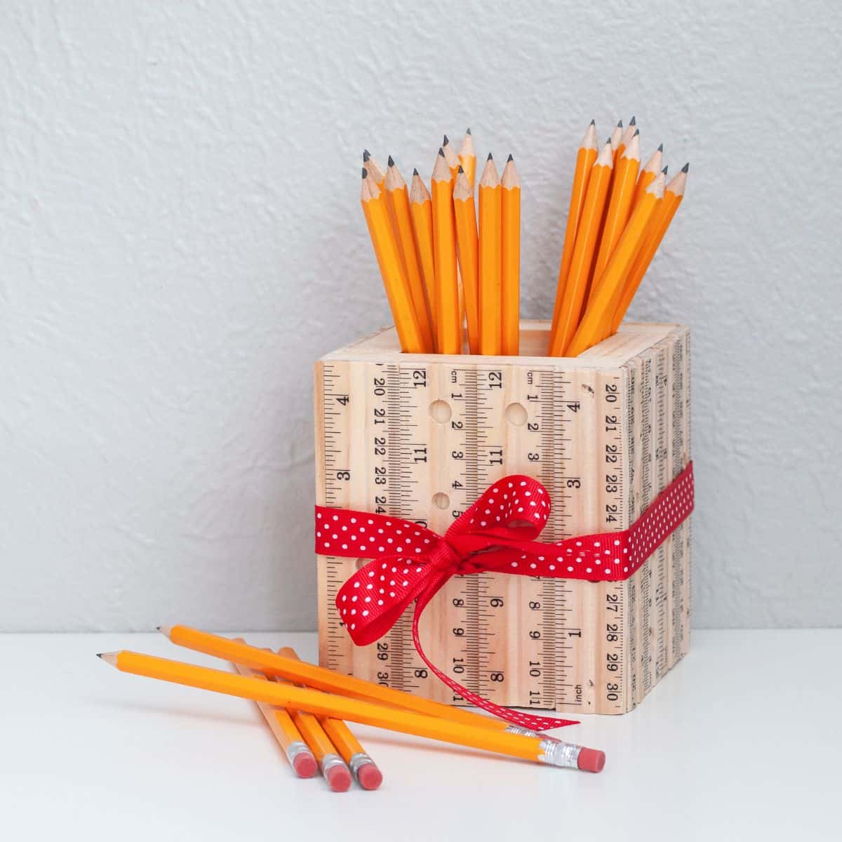 DIY ruler pencil holder wood craft for kids