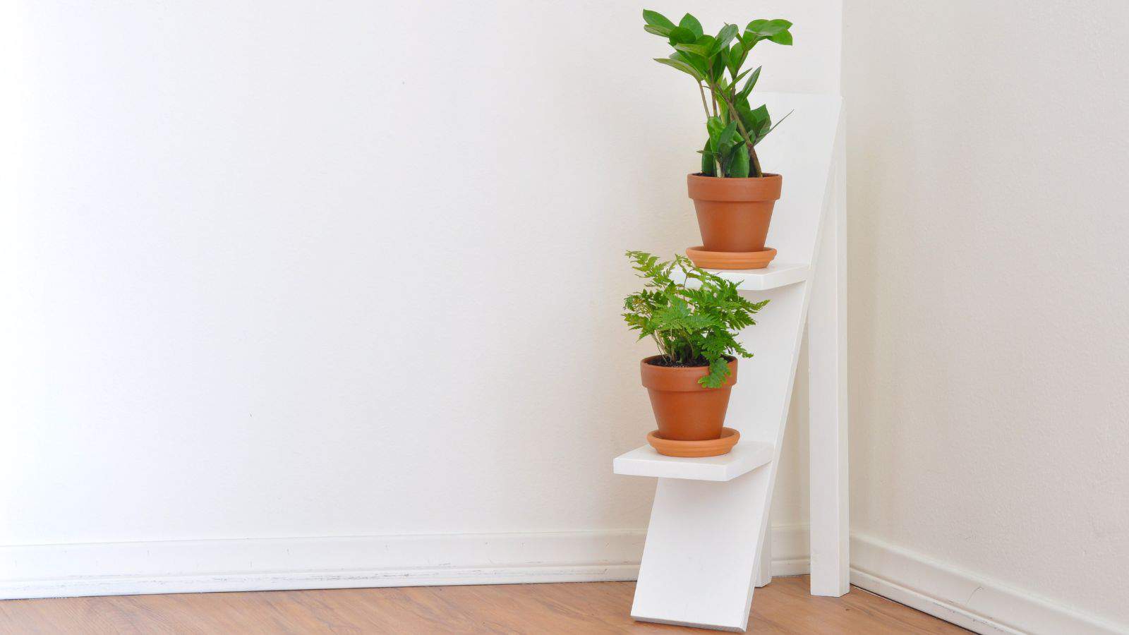 two tiered plant stand made from scrap wood