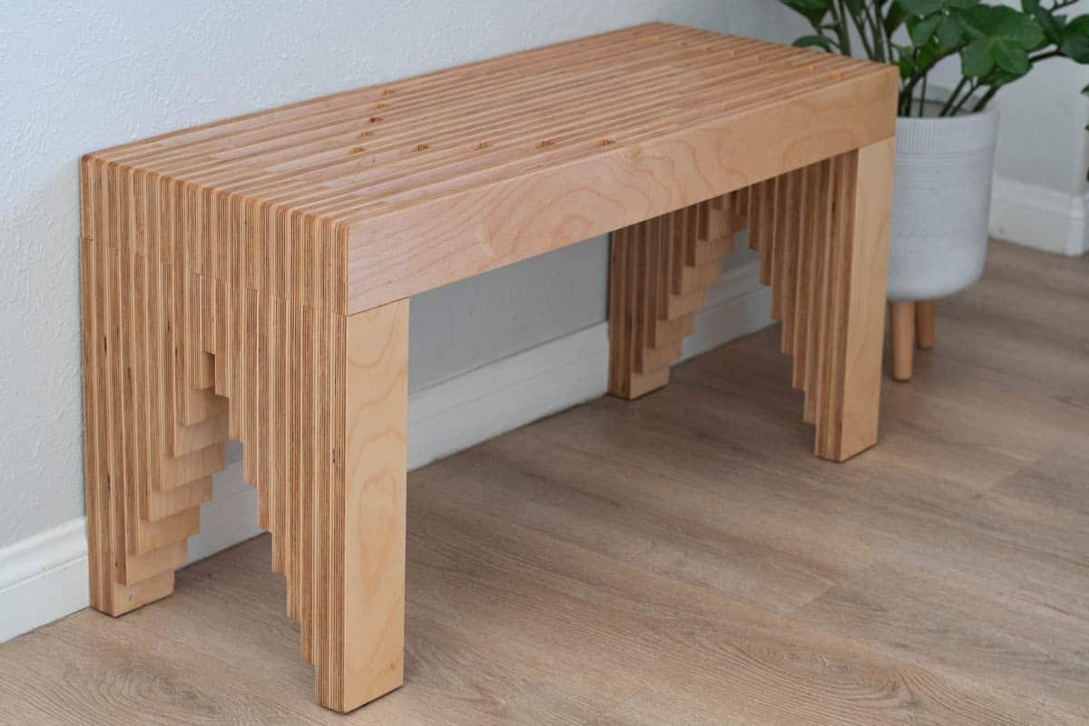 DIY plywood projects, plywood bench using one sheet of plywood