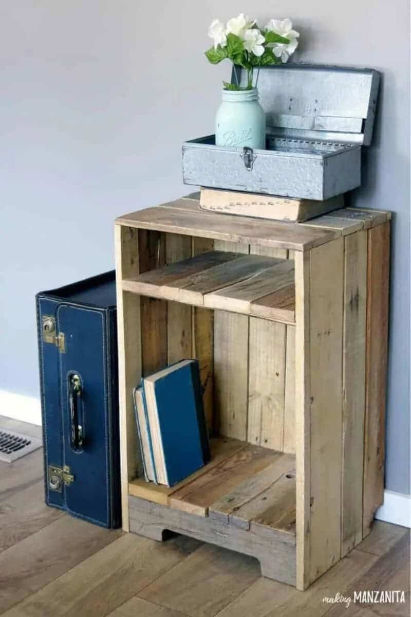 pallet wood side table