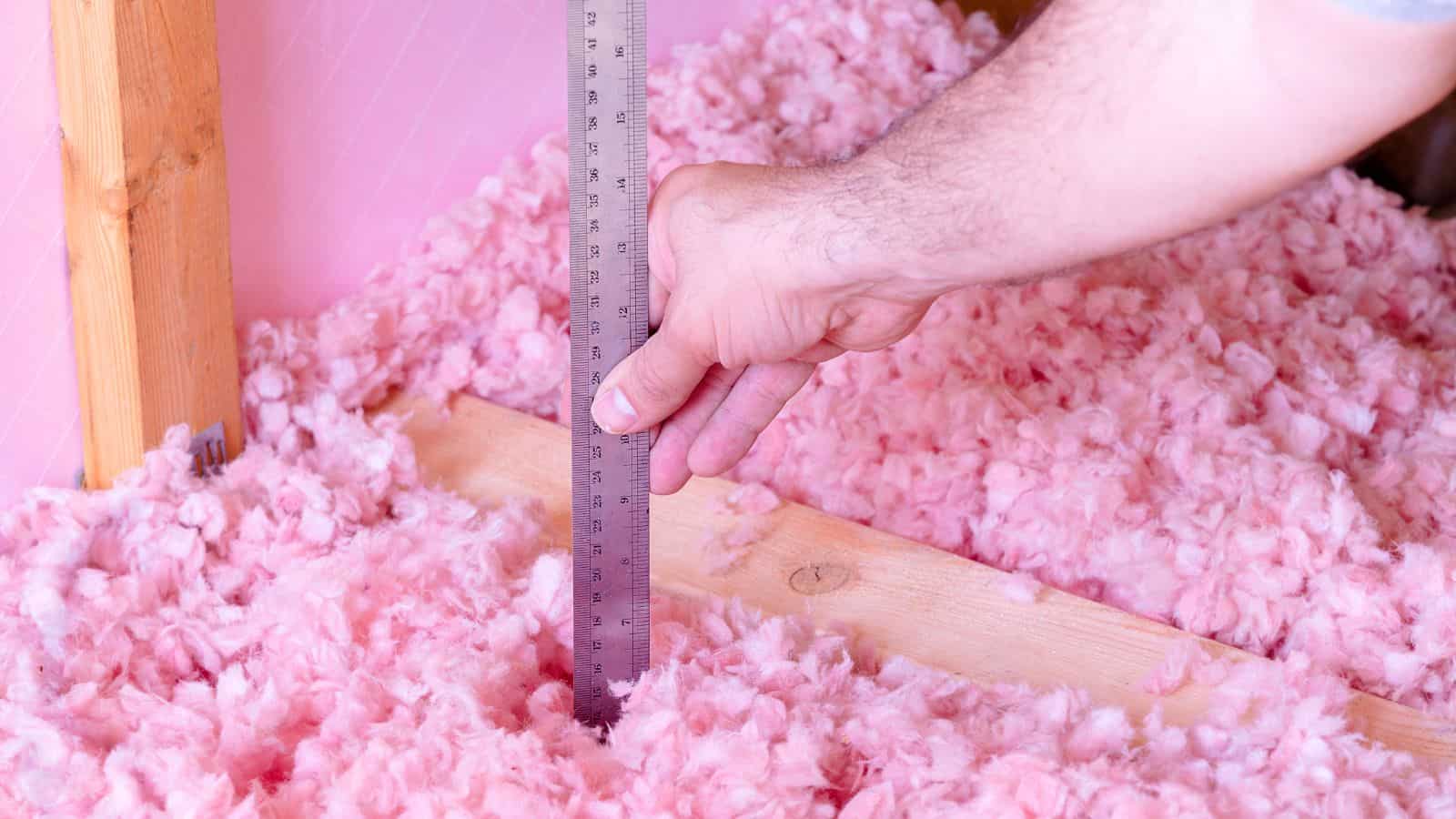 Checking insulation in an attic