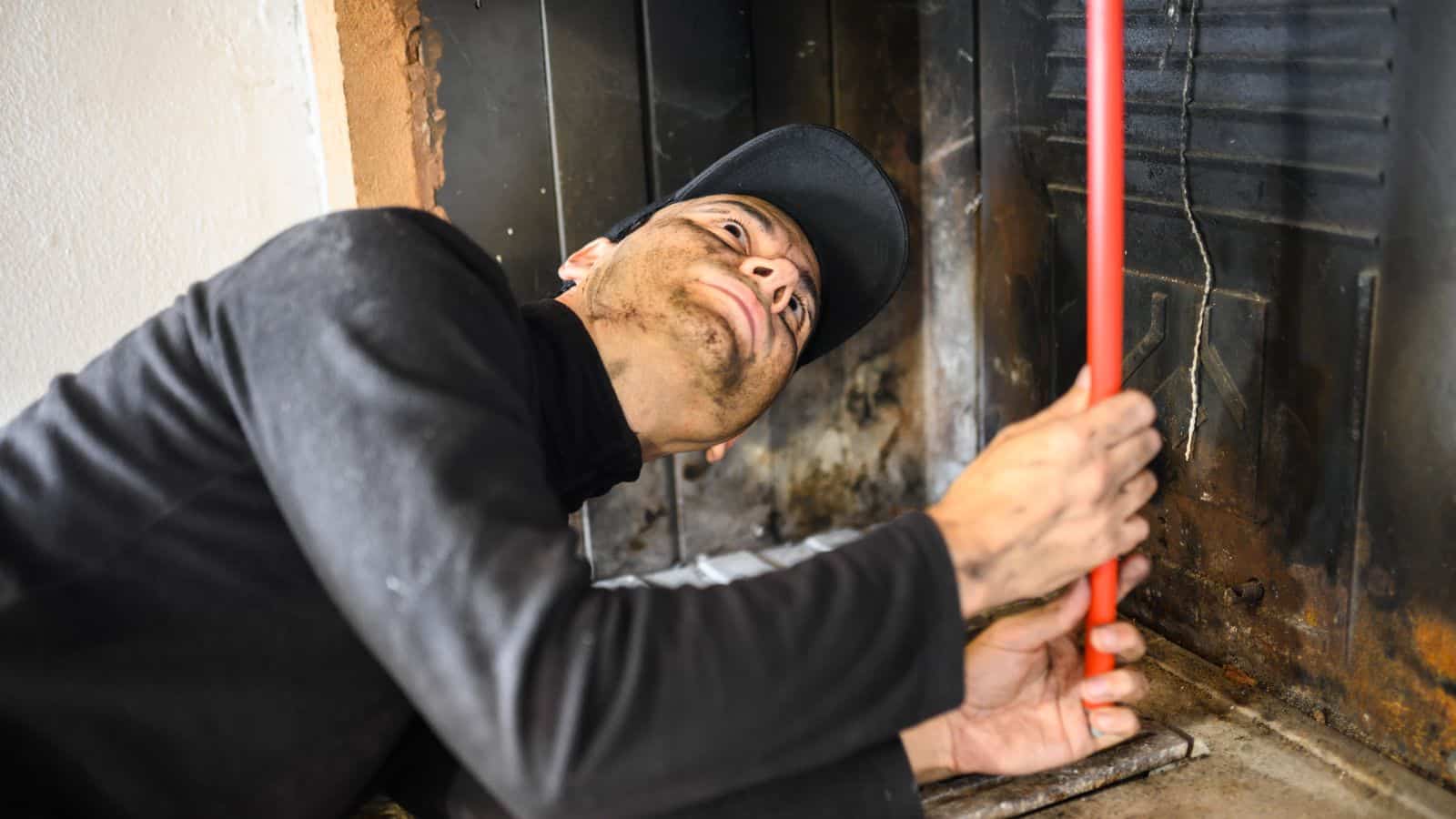 man cleaning a chimney