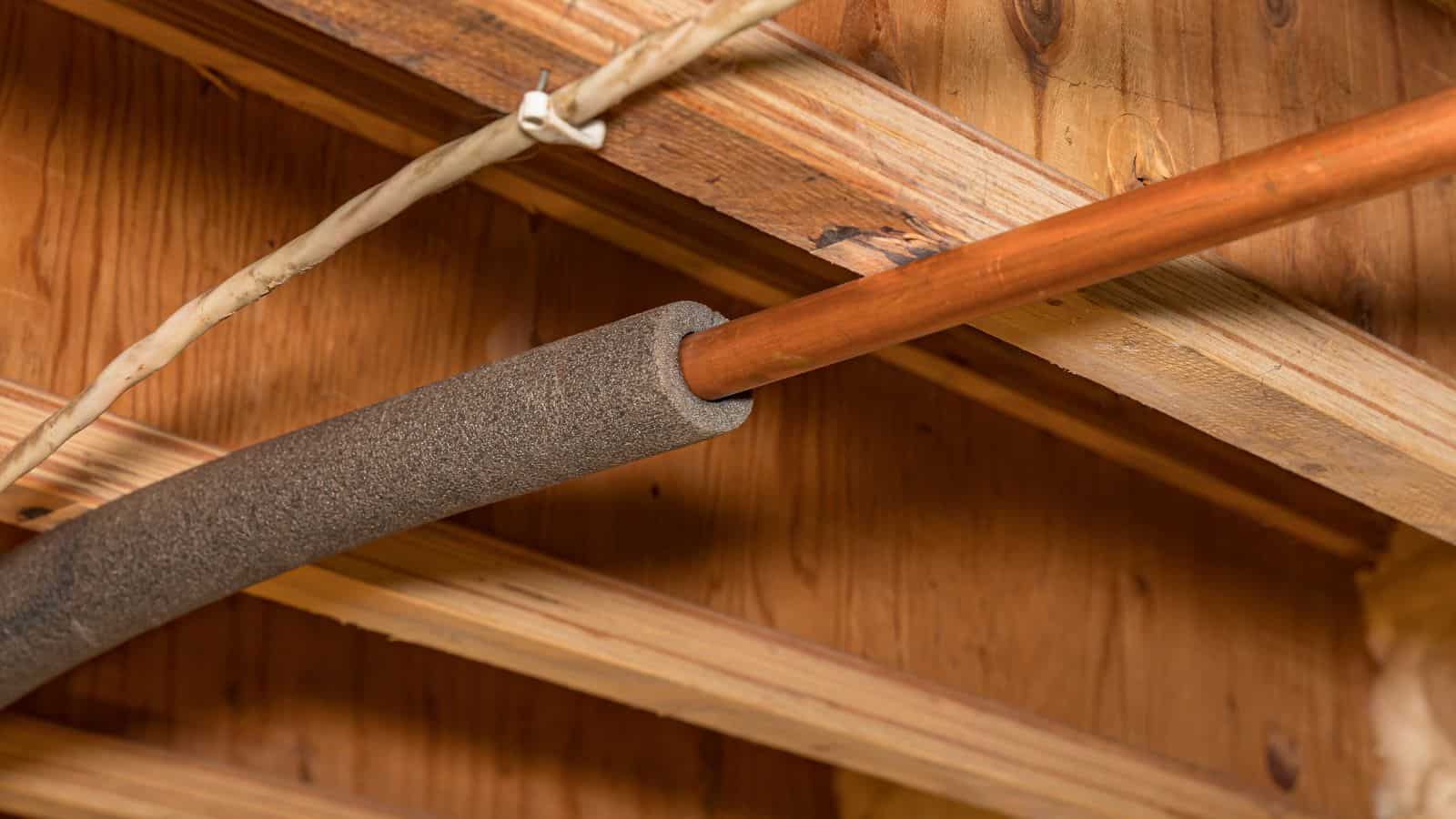 pipe with foam insulation