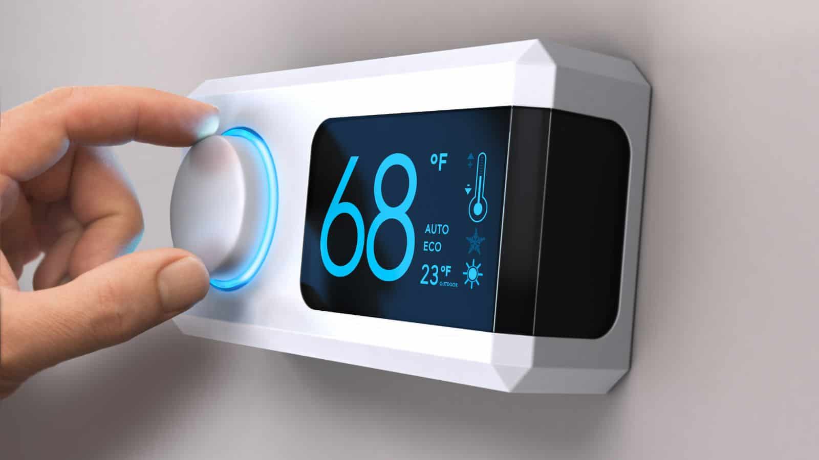 turning down a thermostat