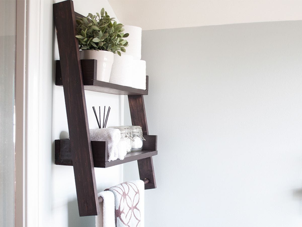 Simple ladder shelf woodworking projects