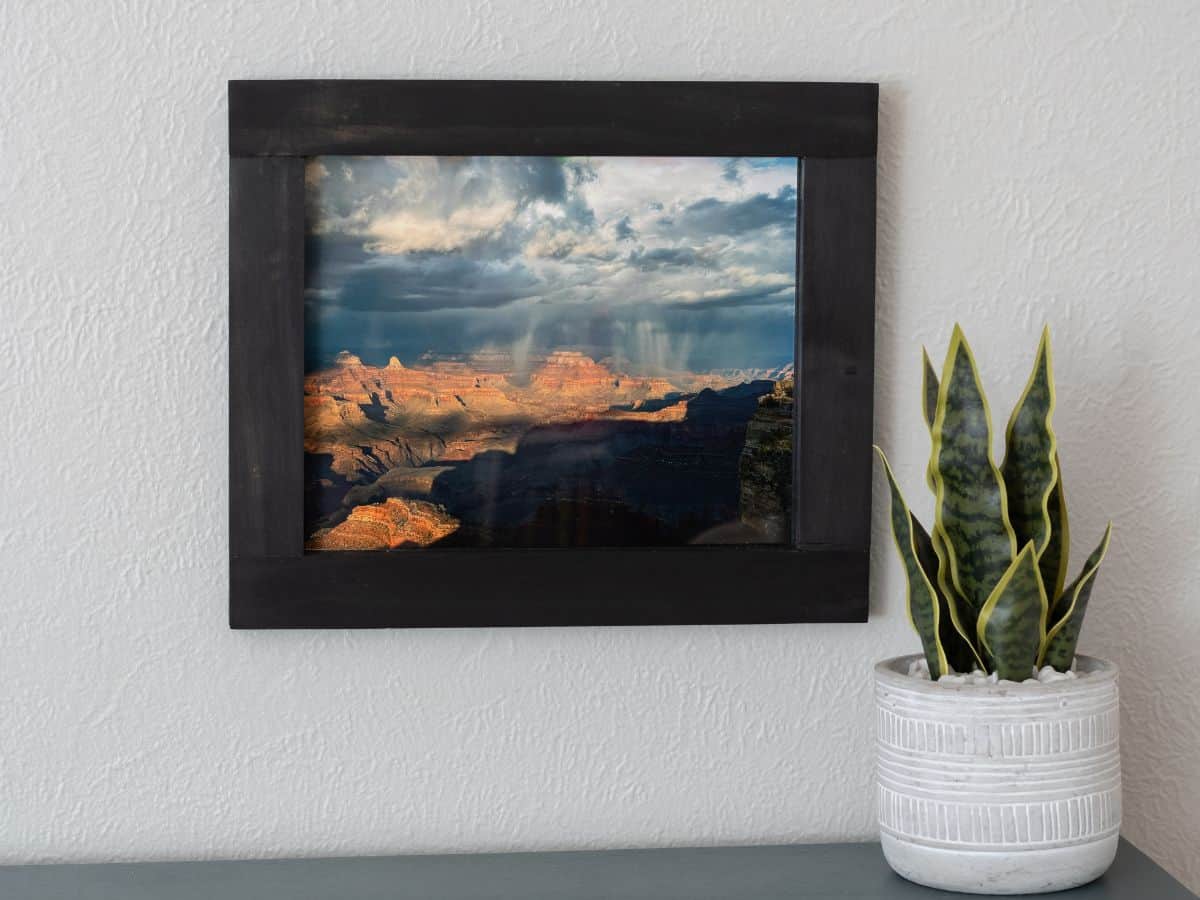 DIY picture frame stained black
