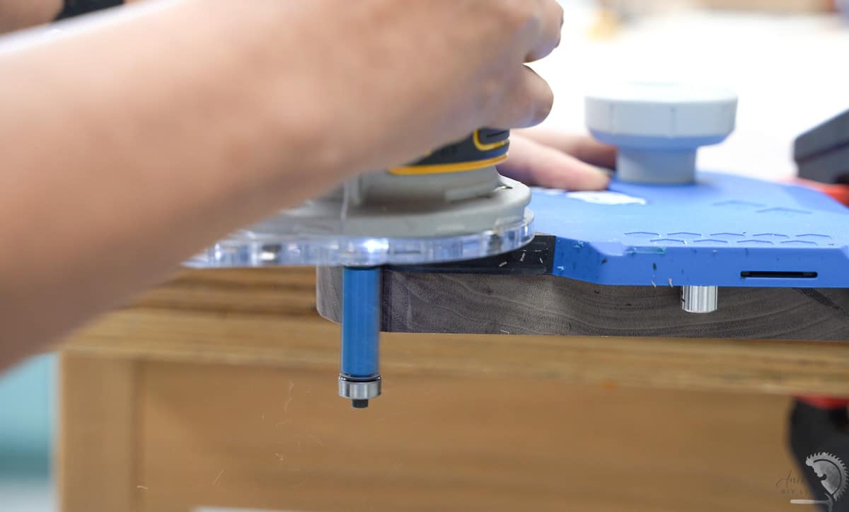 flush trimming a cutting board edge with a router