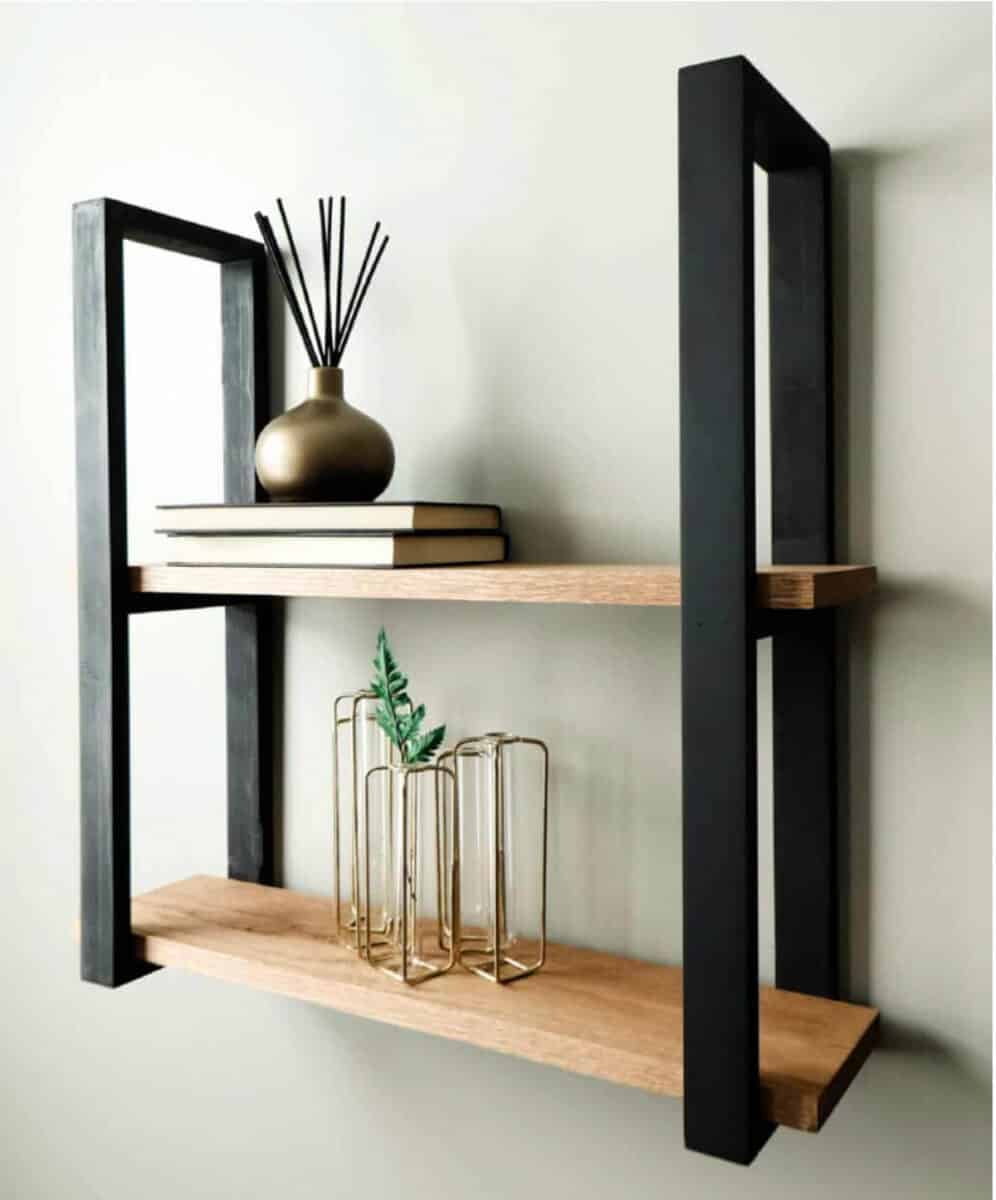 Modern style wood wall shelves