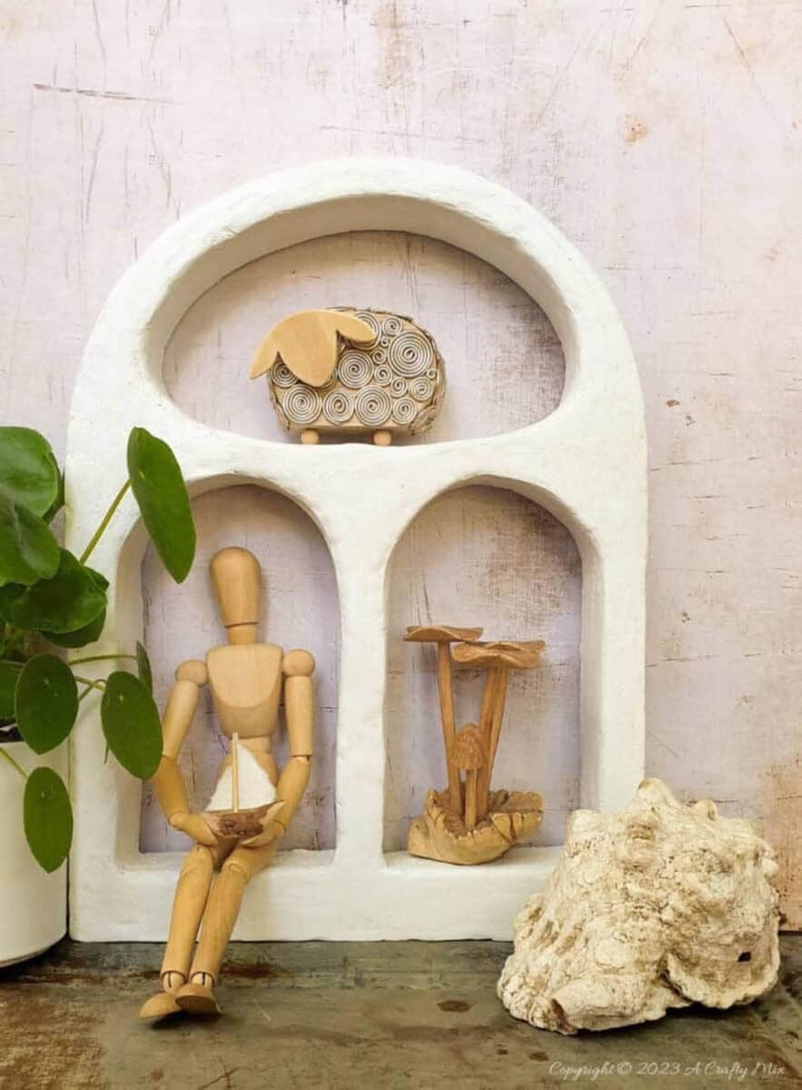 DIY concrete wall shelf