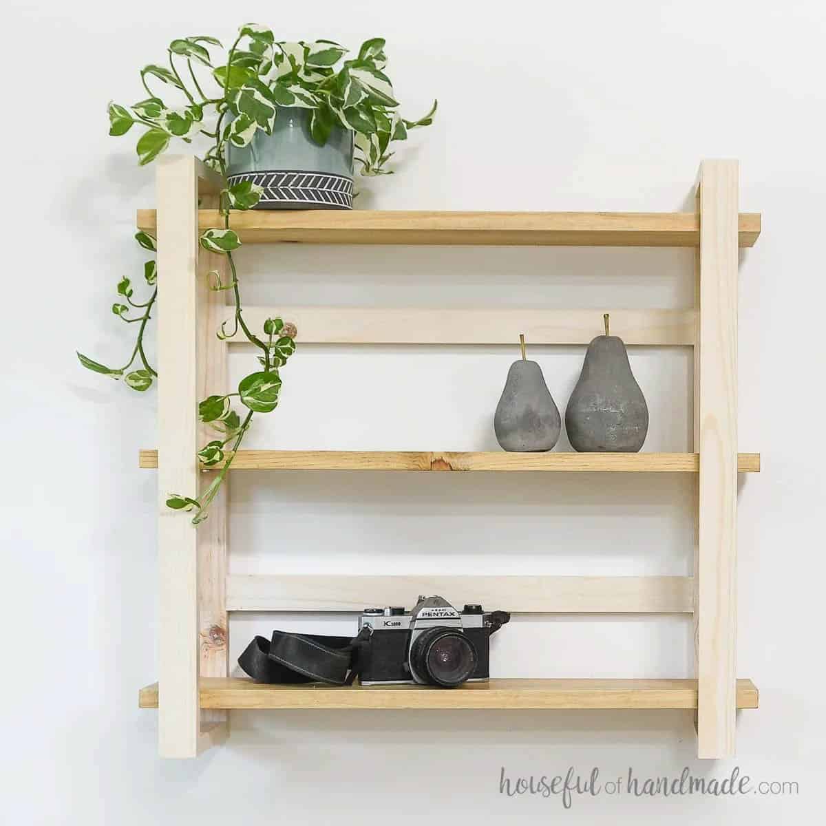two toned wood wall shelf DIY