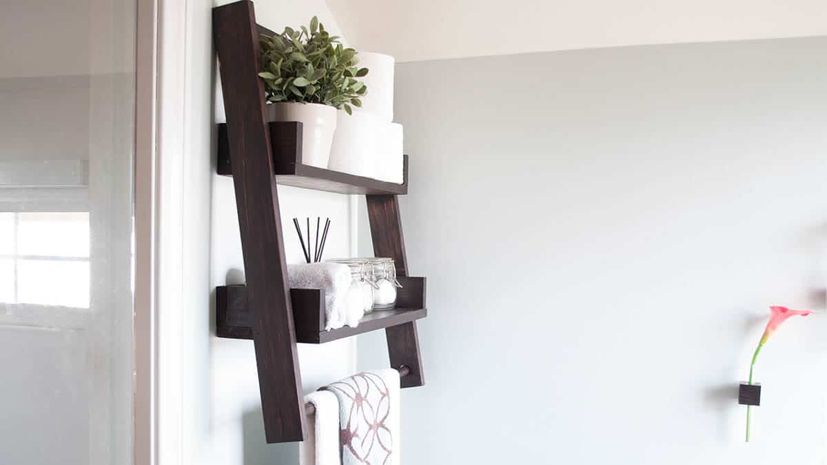 floating wall shelf used in the bathroom