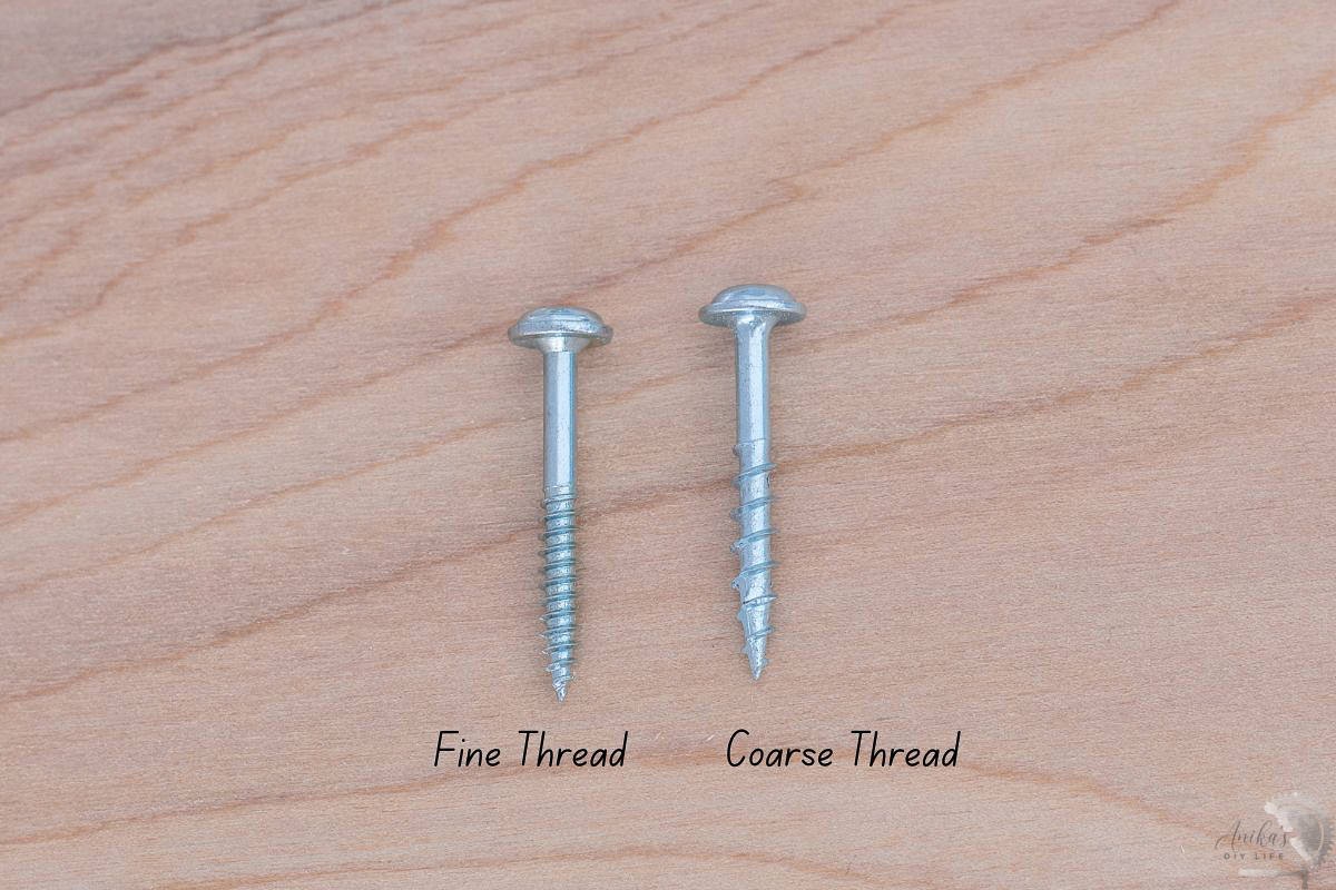 fine thread and coarse thread screw