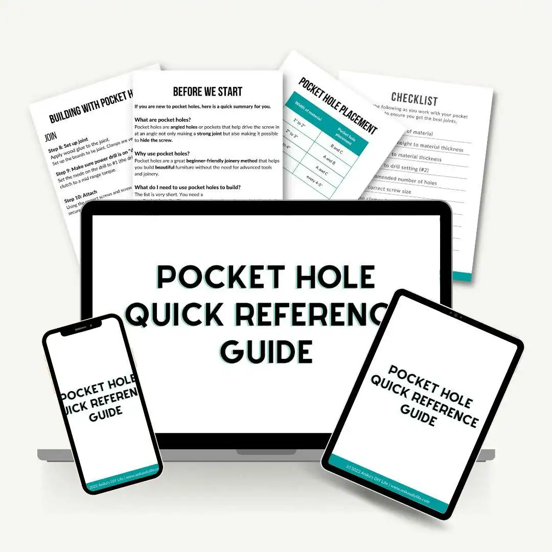 pocket hole quick reference guide