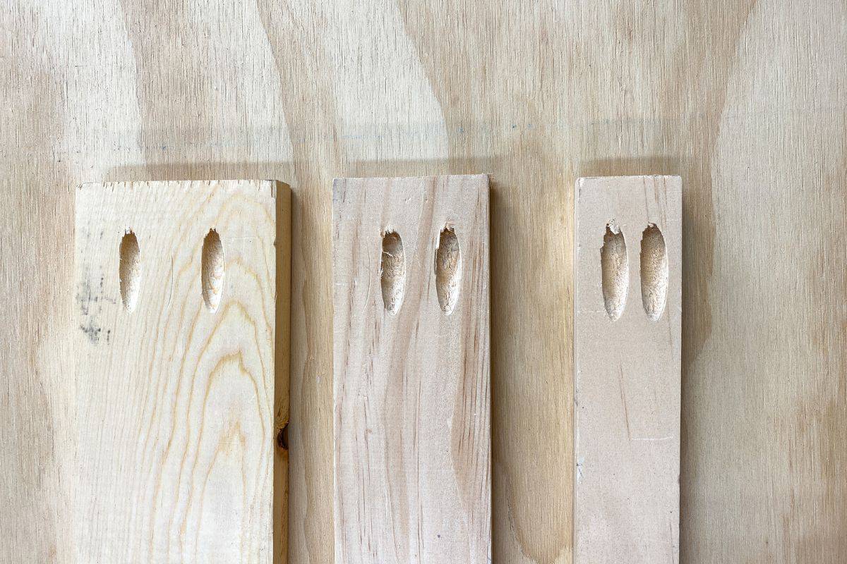 pocket hole in various width boards