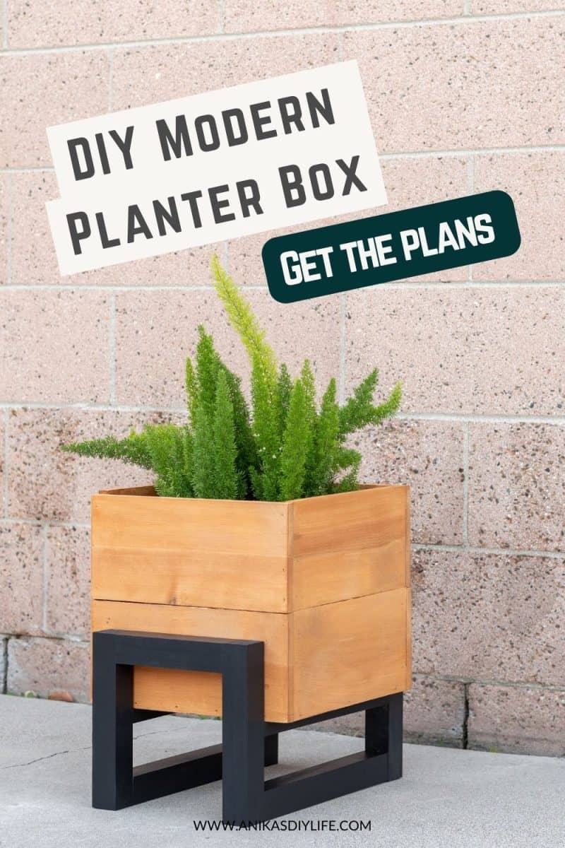 diy modern planter with text overlay