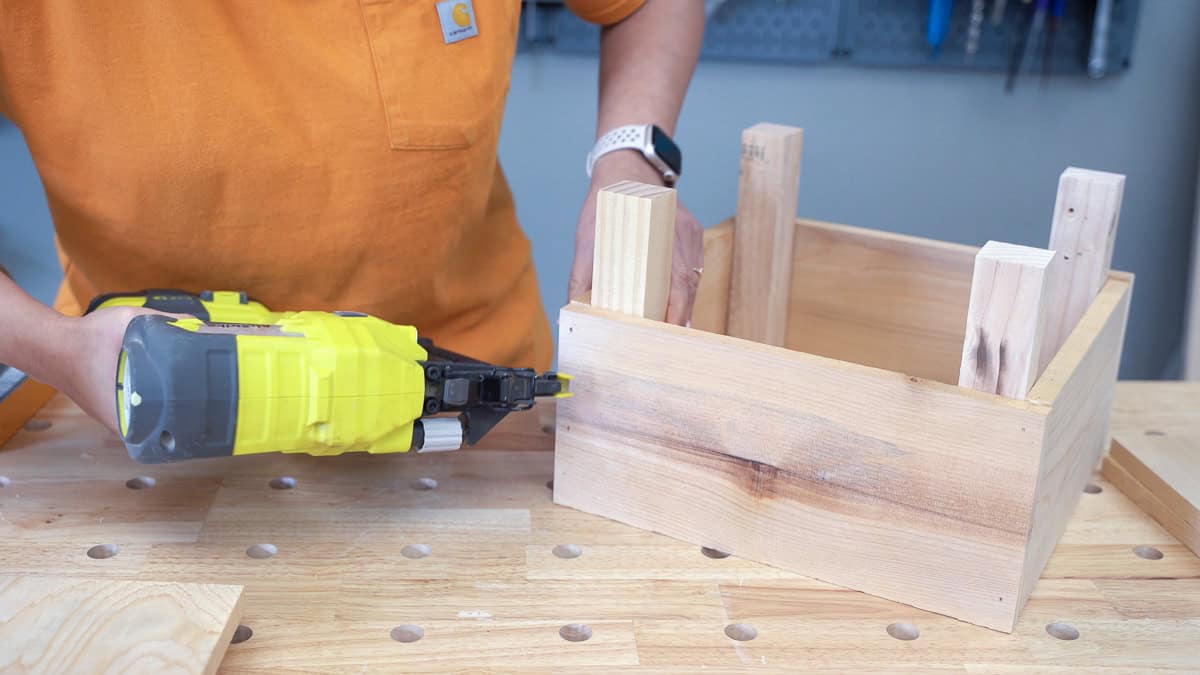 attaching supports to build a box