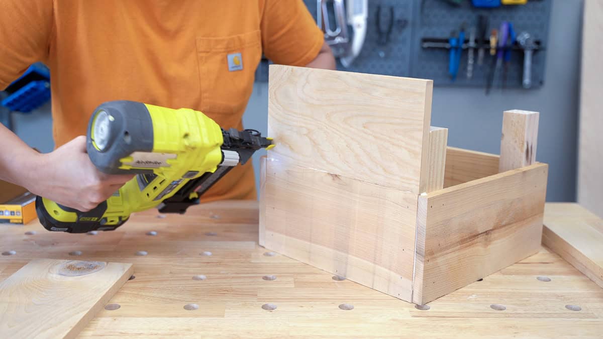 Attaching the top part of the box.