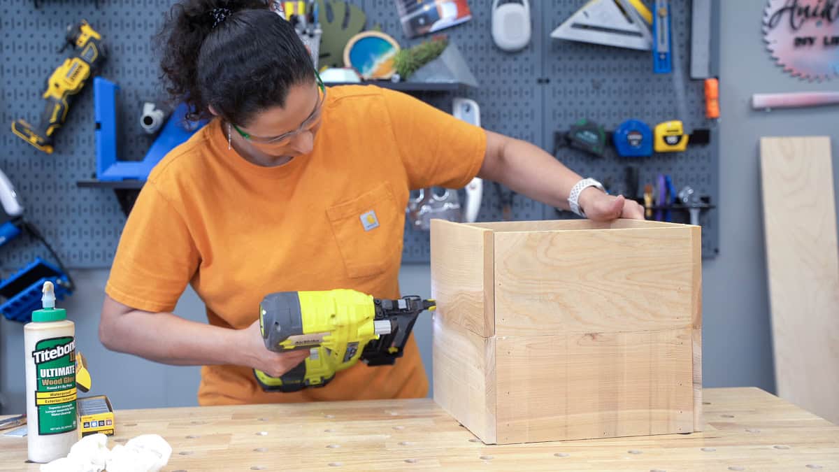 attaching boards on the planter box