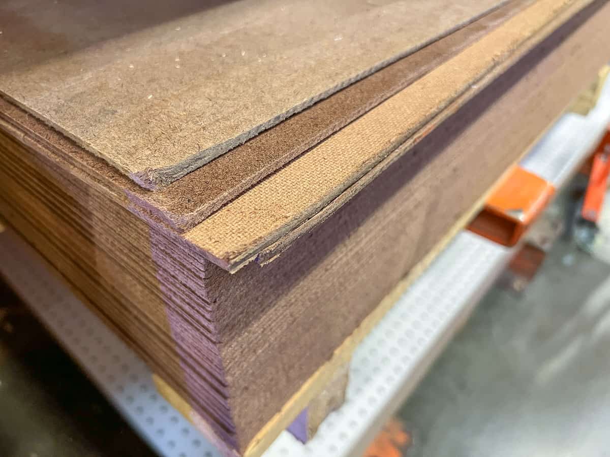 Hardwood sheets in home improvement store