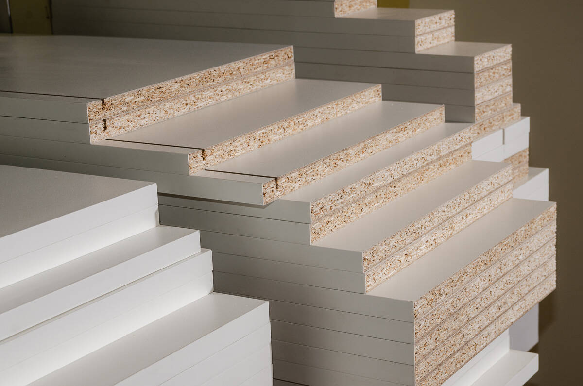 particle board coated in melamine