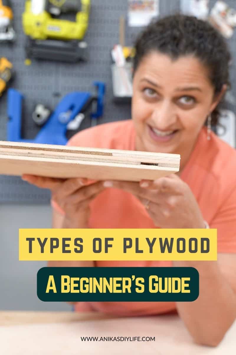 Anika holding plywood with text overlay-types of plywood