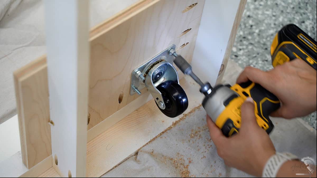 attaching casters to the trundle bed