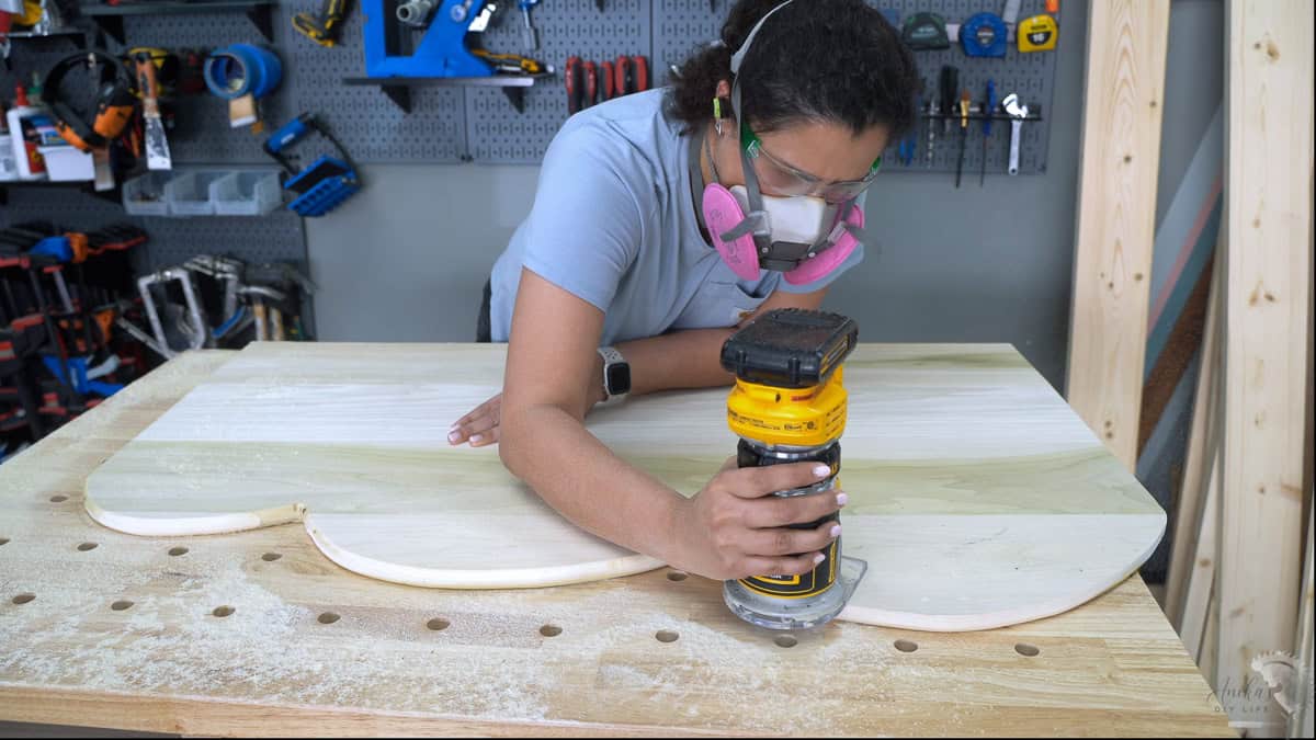 routing the edges of the headboard